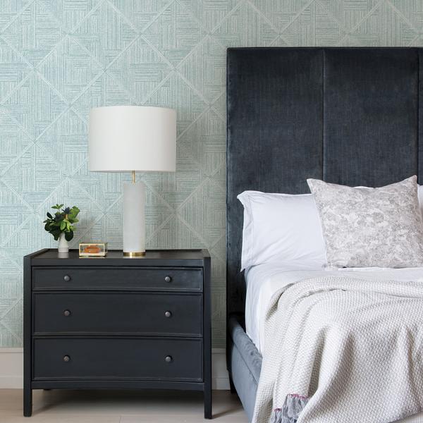 A Street Prints Cade Teal Geometric Wallpaper