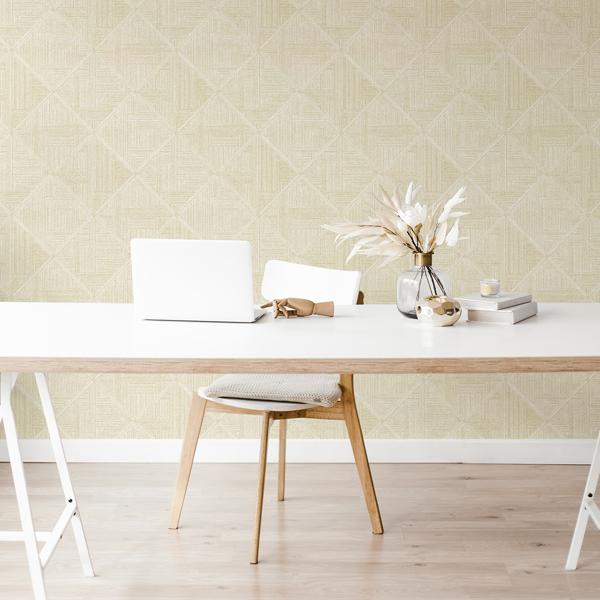 A Street Prints Cade Yellow Geometric Wallpaper