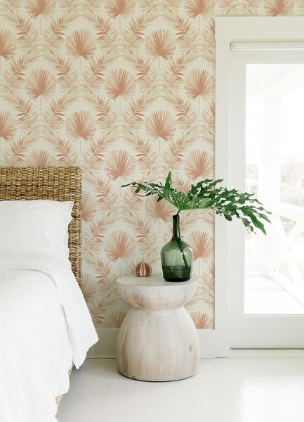 A Street Prints Calla Rust Painted Palm Wallpaper