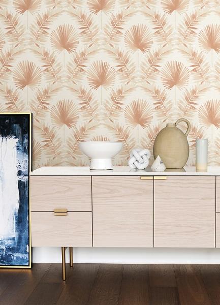 A Street Prints Calla Rust Painted Palm Wallpaper