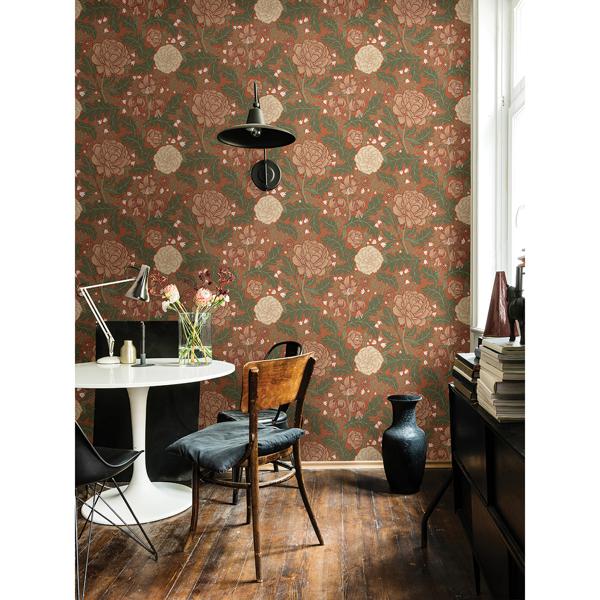 A Street Prints Camille Red Peony & Lily Wallpaper