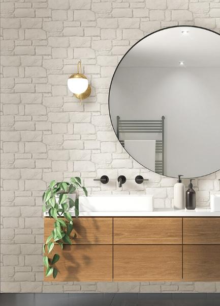 A Street Prints Casablanca Ivory Stone Wallpaper