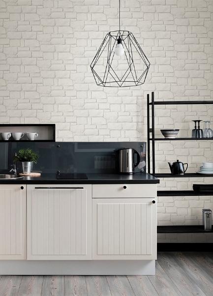 A Street Prints Casablanca White Stone Wallpaper