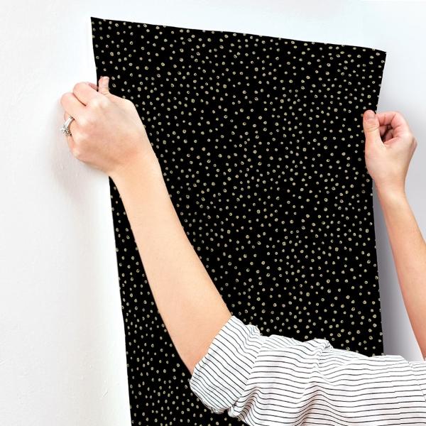 A Street Prints Cassie Gold Petite Polka Wallpaper