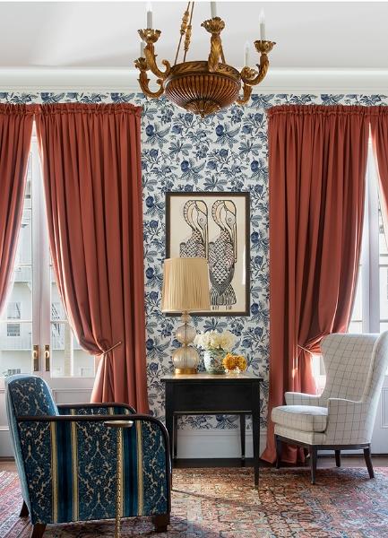 A Street Prints Cecilia Blue Fruit Wallpaper