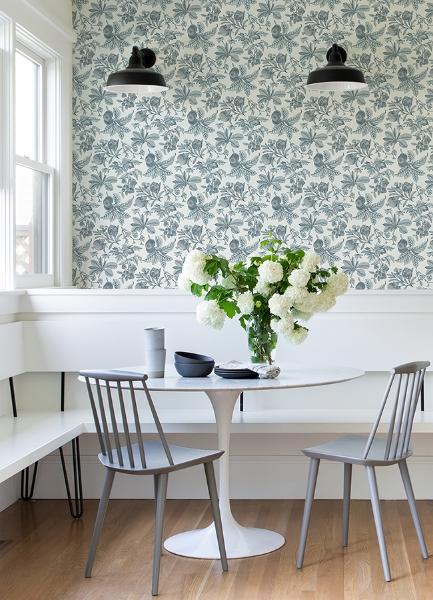 A Street Prints Cecilia Light Blue Fruit Wallpaper