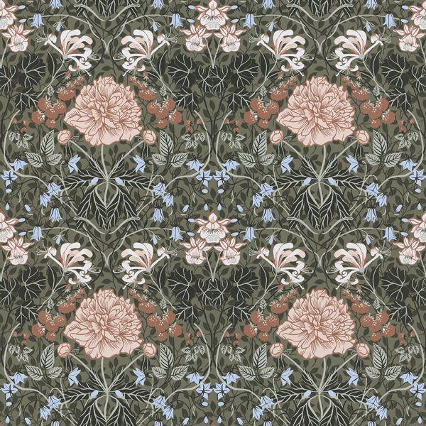 a street prints Celestine Green Floral Wallpaper