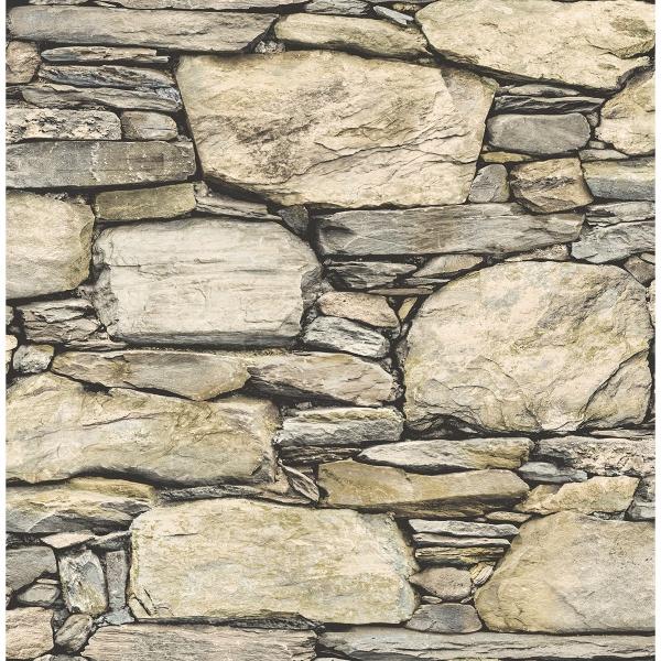 a street prints Cesar Beige Stone Wall Wallpaper