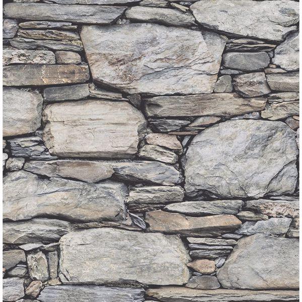a street prints Cesar Grey Stone Wall Wallpaper