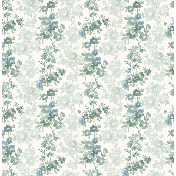 a street prints Charlise Teal Floral Stripe