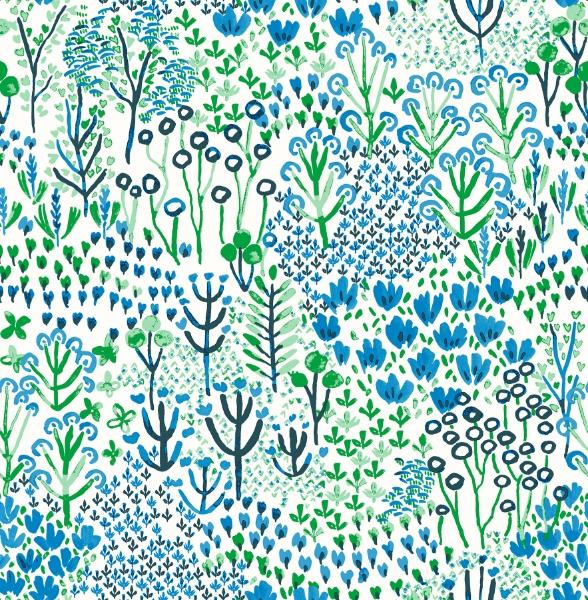 a street prints Chilton Blue Wildflowers Wallpaper