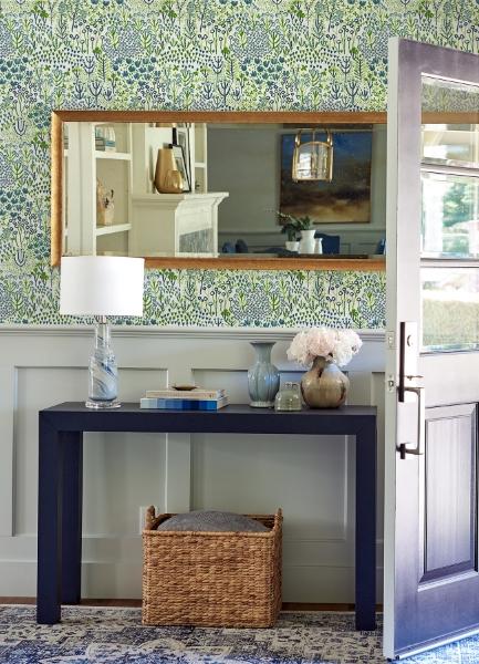 A Street Prints Chilton Teal Wildflowers Wallpaper