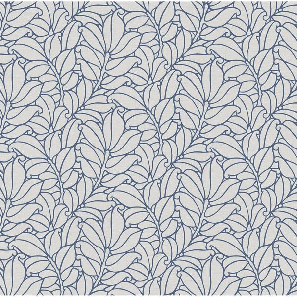 a street prints Coraline Blue Leaf Wallpaper