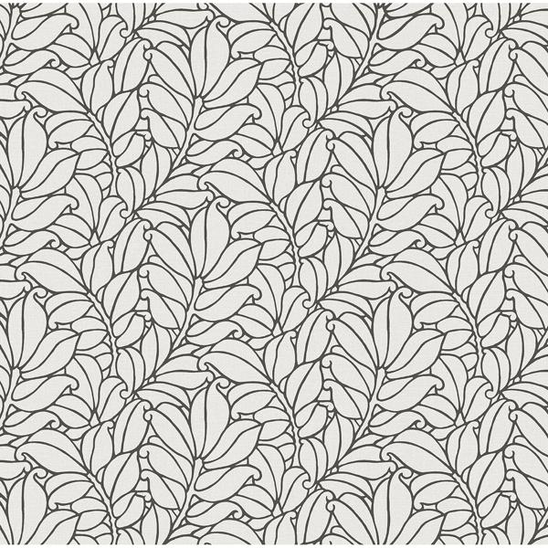 a street prints Coraline White Leaf Wallpaper