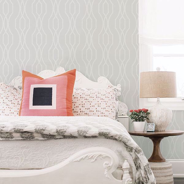 A Street Prints Coventry White Trellis Wallpaper