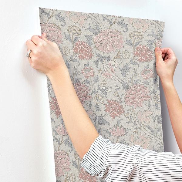 A Street Prints Cray Pink Floral Trail Wallpaper