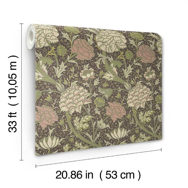 A Street Prints Cray Plum Floral Trail Wallpaper