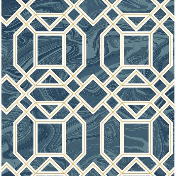 a street prints Daphne Blue Trellis Wallpaper