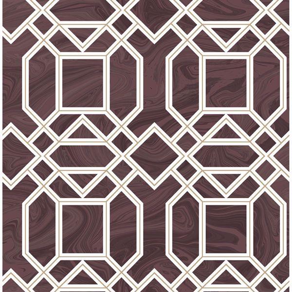 a street prints Daphne Maroon Trellis Wallpaper