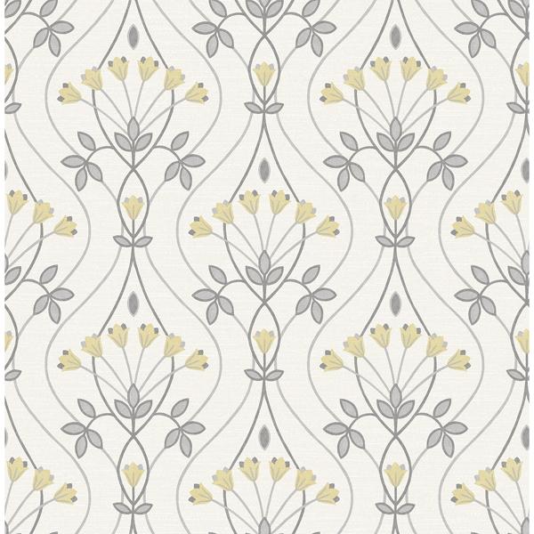 a street prints Dard Grey Tulip Ogee Wallpaper