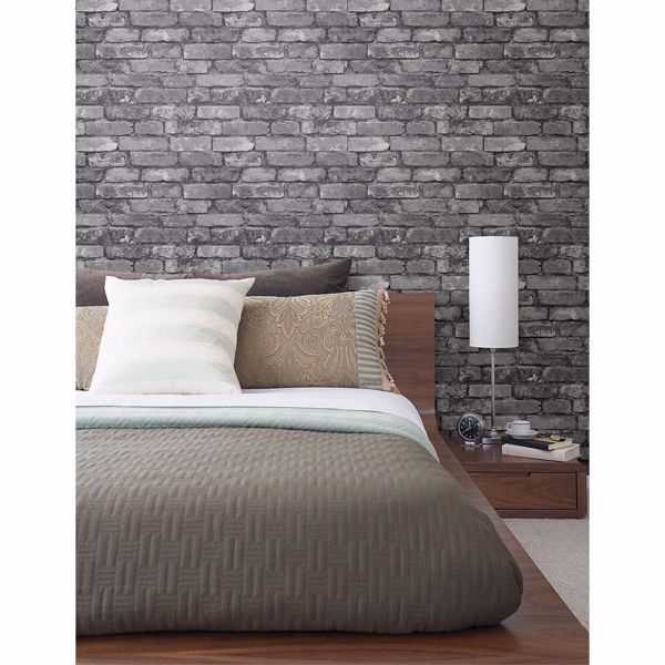 A Street Prints Debs Grey Exposed Brick Wallpaper