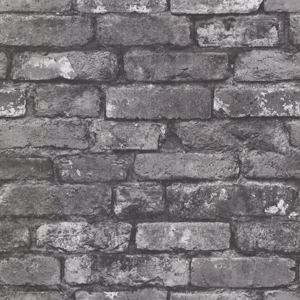 a street prints Debs Grey Exposed Brick Wallpaper
