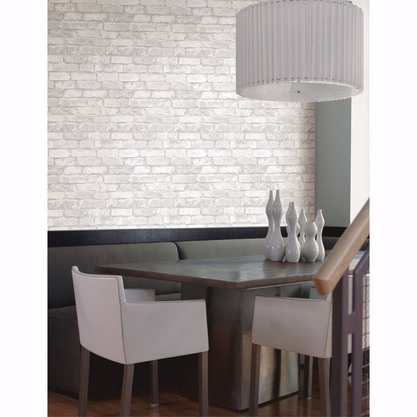 A Street Prints Debs White Exposed Brick Wallpaper