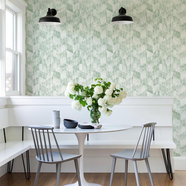 A Street Prints Demi Green Distressed Wallpaper