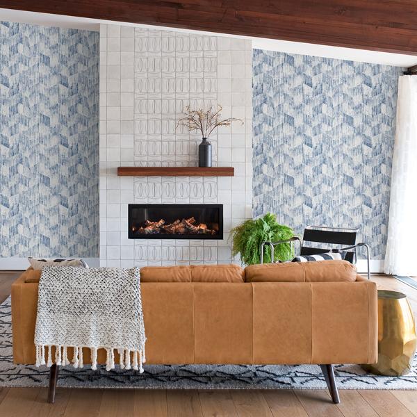 A Street Prints Demi Indigo Distressed Wallpaper