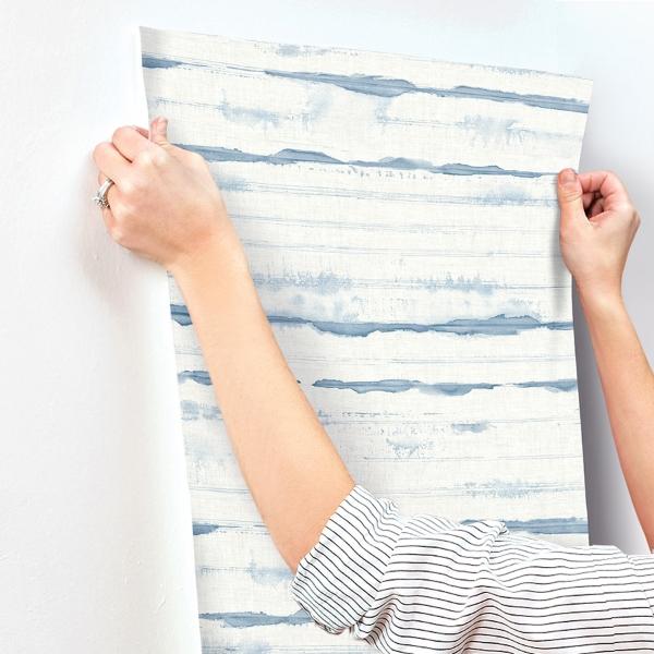 A Street Prints Destin Blue Stripe Wallpaper