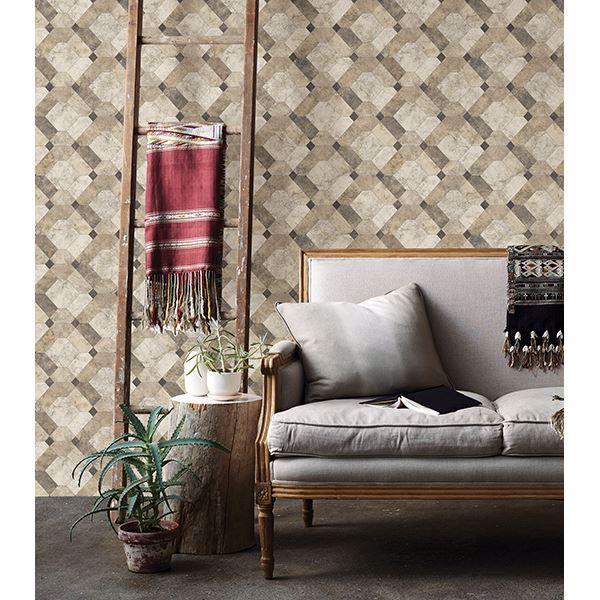 A Street Prints Devonshire Beige Marble Wallpaper