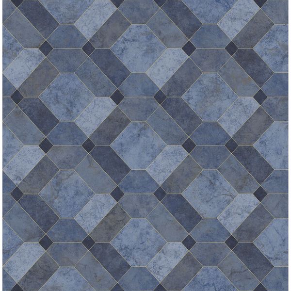 a street prints Devonshire Blue Marble Wallpaper