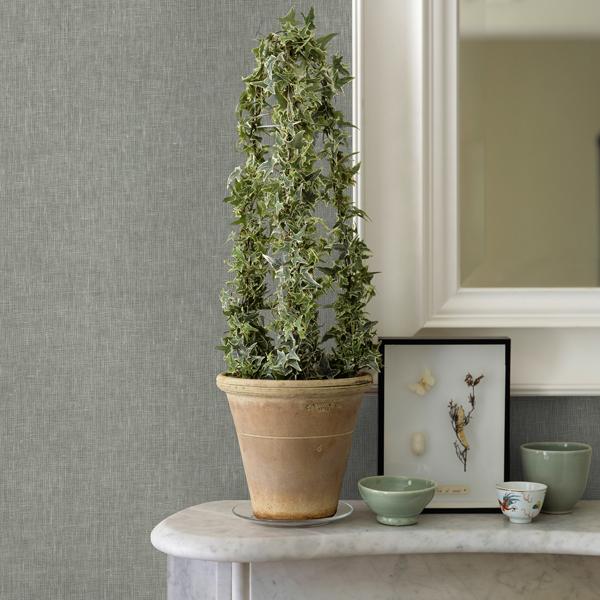 A Street Prints Donmei Grey Linen Wallpaper