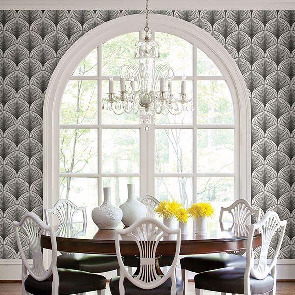 A Street Prints Dusk Grey Frond Wallpaper