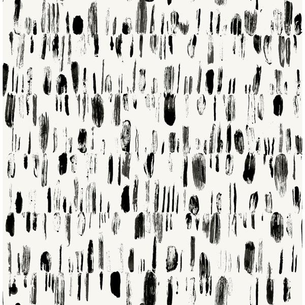 a street prints Dwell Black Brushstrokes Wallpaper