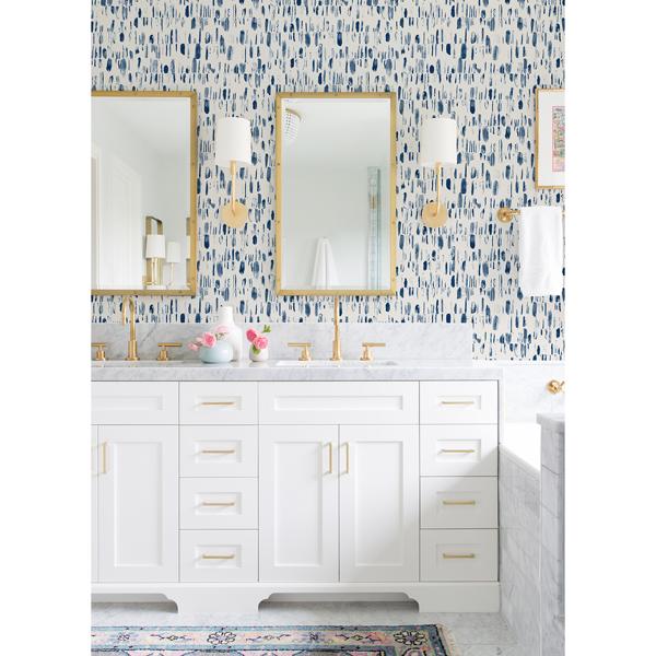 A Street Prints Dwell Navy Brushstrokes Wallpaper