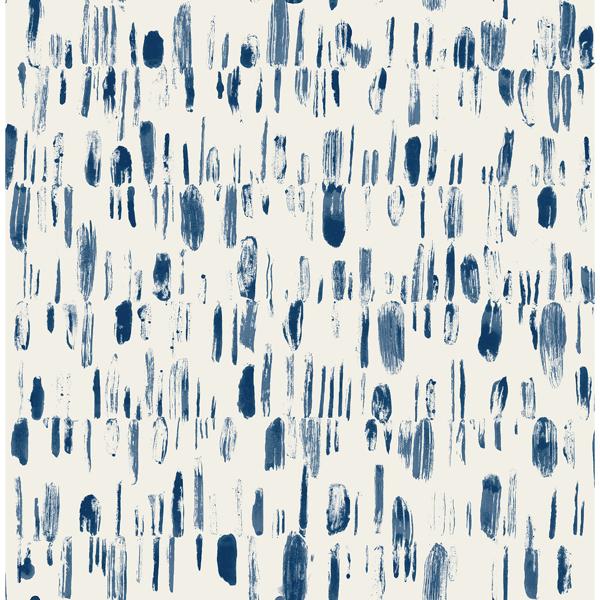 a street prints Dwell Navy Brushstrokes Wallpaper