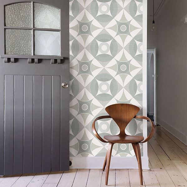 A Street Prints Ellis Sage Geometric Wallpaper