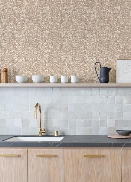 A Street Prints Elma Rust Fiddlehead Wallpaper