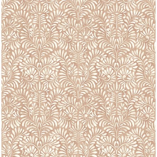 a street prints Elma Rust Fiddlehead Wallpaper