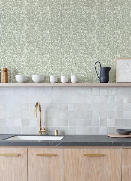 A Street Prints Elma Sage Fiddlehead Wallpaper