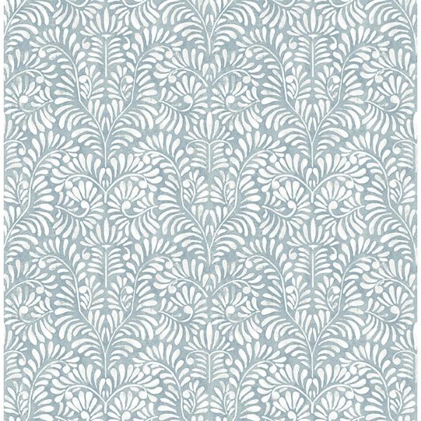 a street prints Elma Sky Blue Fiddlehead Wallpaper