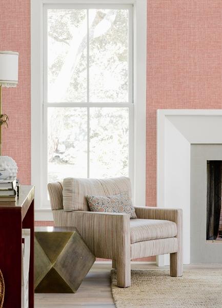 A Street Prints Emerson Coral Linen Wallpaper