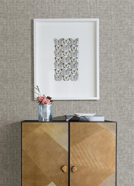 A Street Prints Emerson Grey Linen Wallpaper