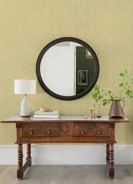 A Street Prints Emerson Yellow Linen Wallpaper