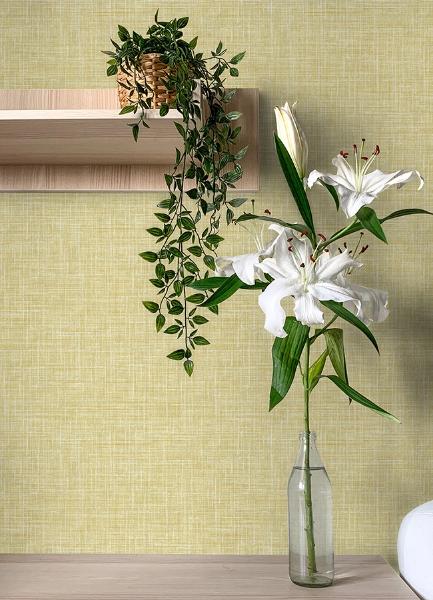 A Street Prints Emerson Yellow Linen Wallpaper