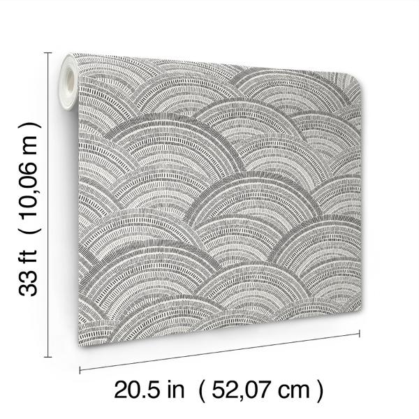 A Street Prints Encircle Black Geometric Wallpaper