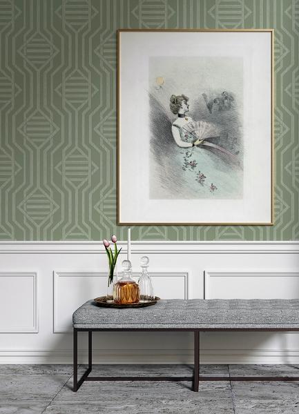 A Street Prints Essex Green Geometric Wallpaper