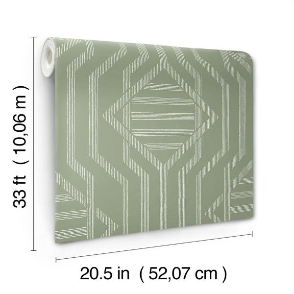 A Street Prints Essex Green Geometric Wallpaper