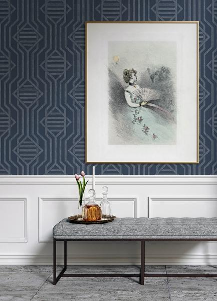 A Street Prints Essex Navy Geometric Wallpaper